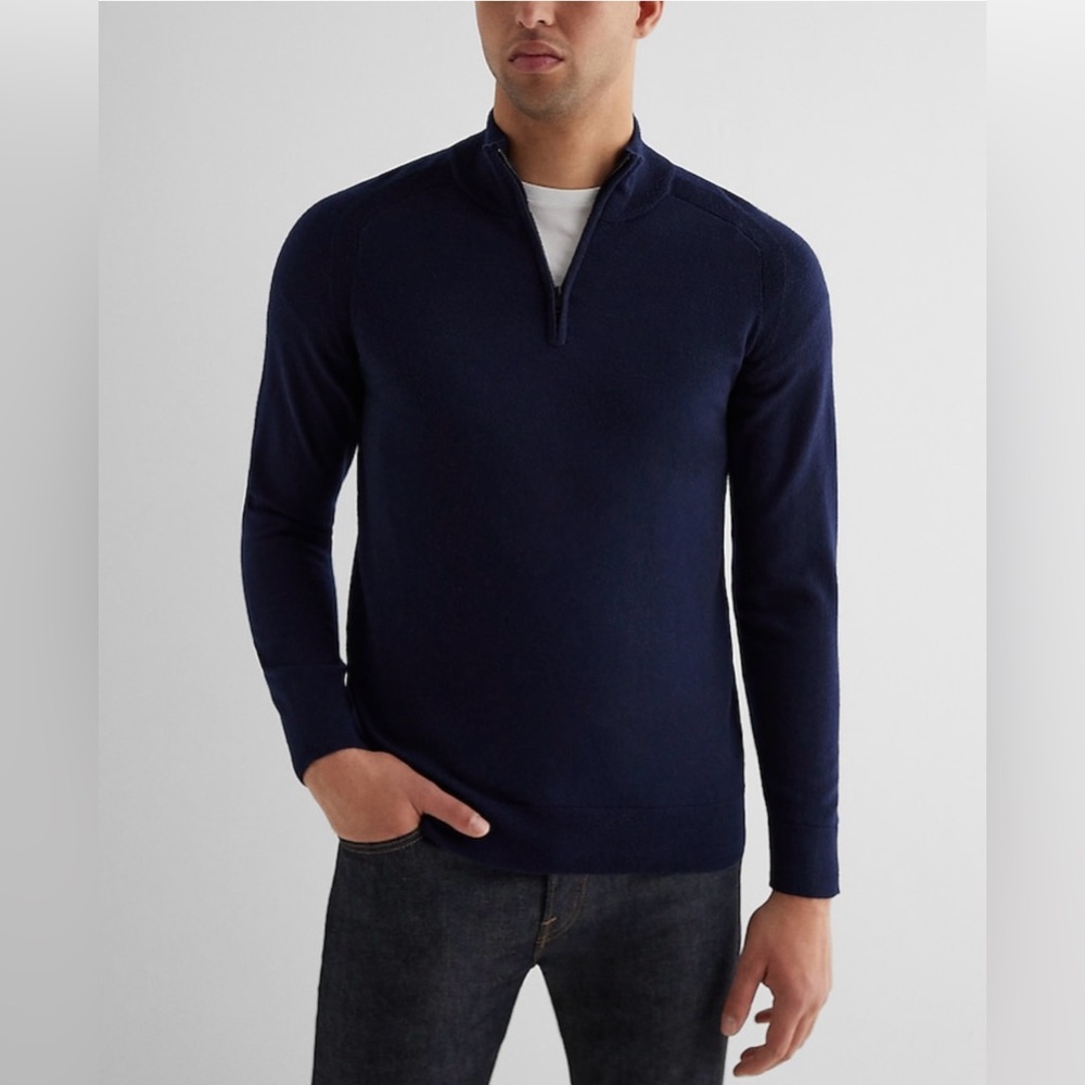 Express | Merino Wool Sweater | Mens | Large | Navy Blue